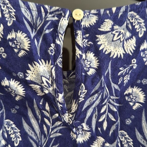 Universal Thread Peplum Blue Floral Balloon Sleeves Blouse with ruffles - Picture 8 of 9